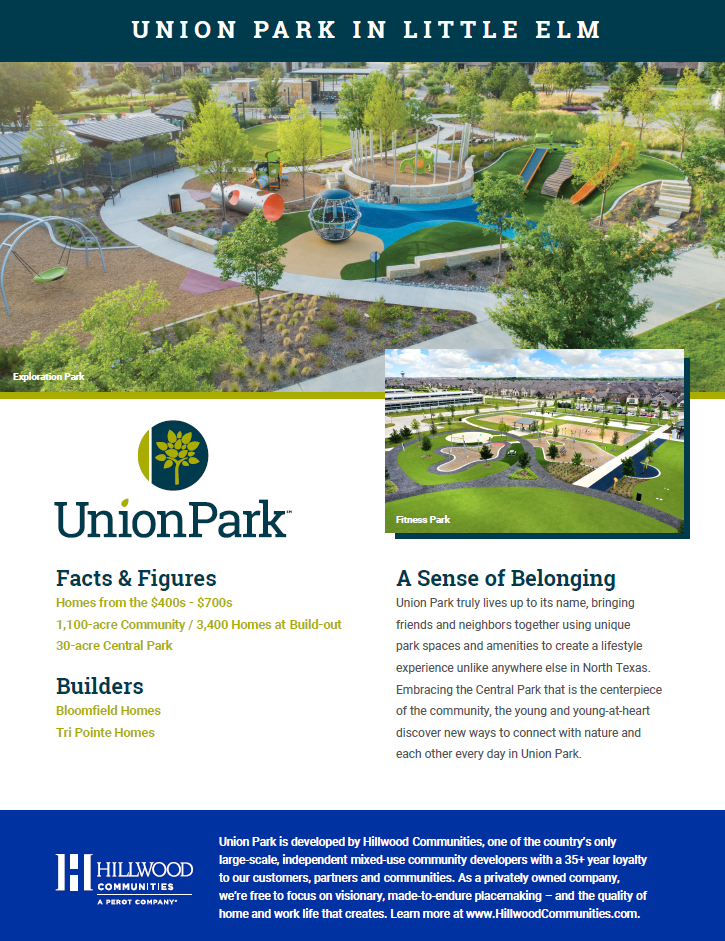 First page of Union Park Fact Sheet